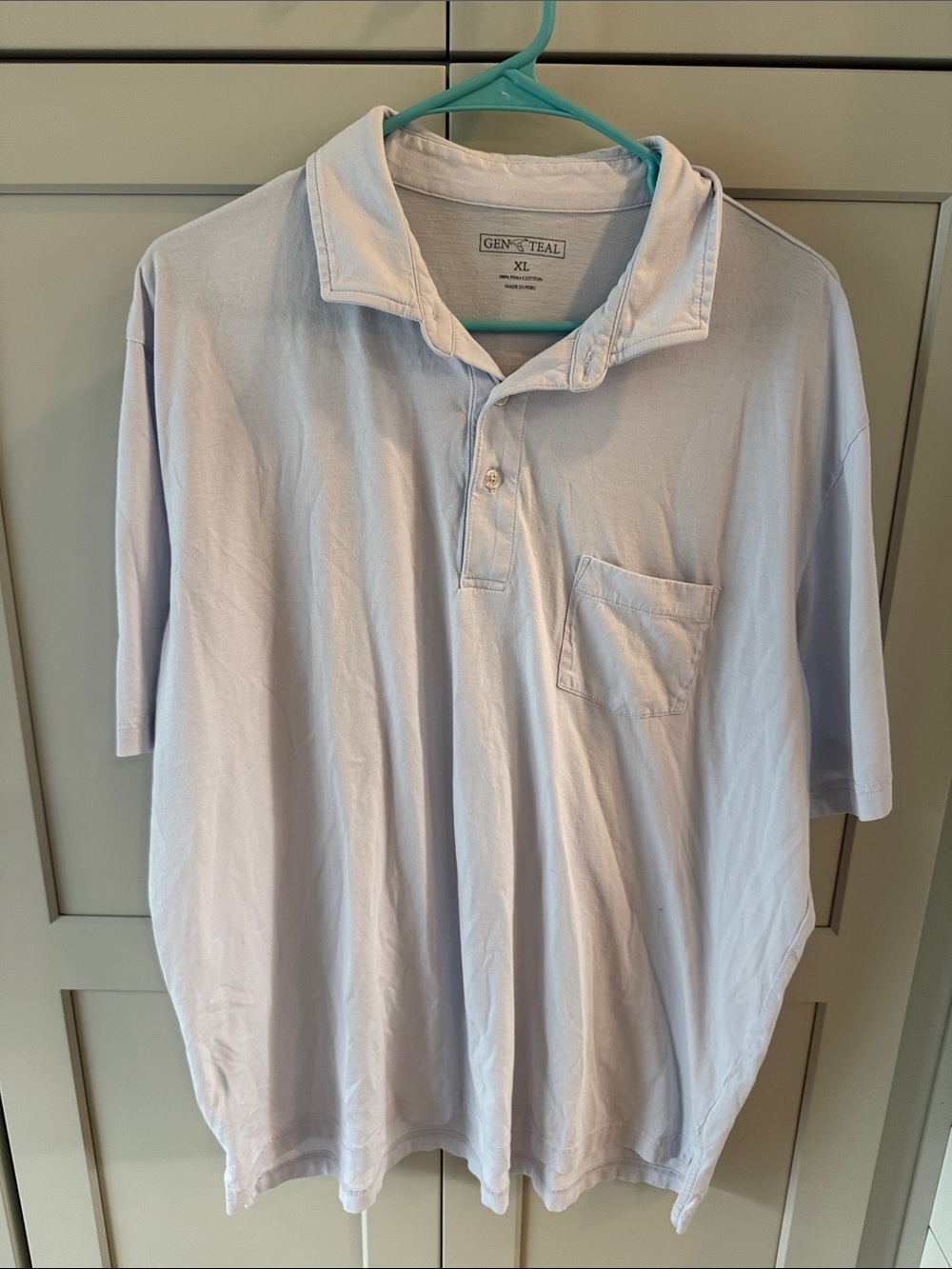 GEN-TEAL Men's Classic Light Blue Polo - XL